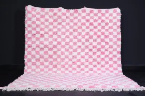 Pink Checkered rug - Moroccan checkered rug - Berber rug