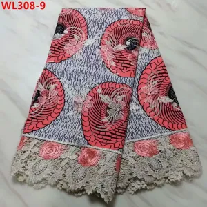 Pink Forest Super Wax 100% Cotton Lace 5 Yards