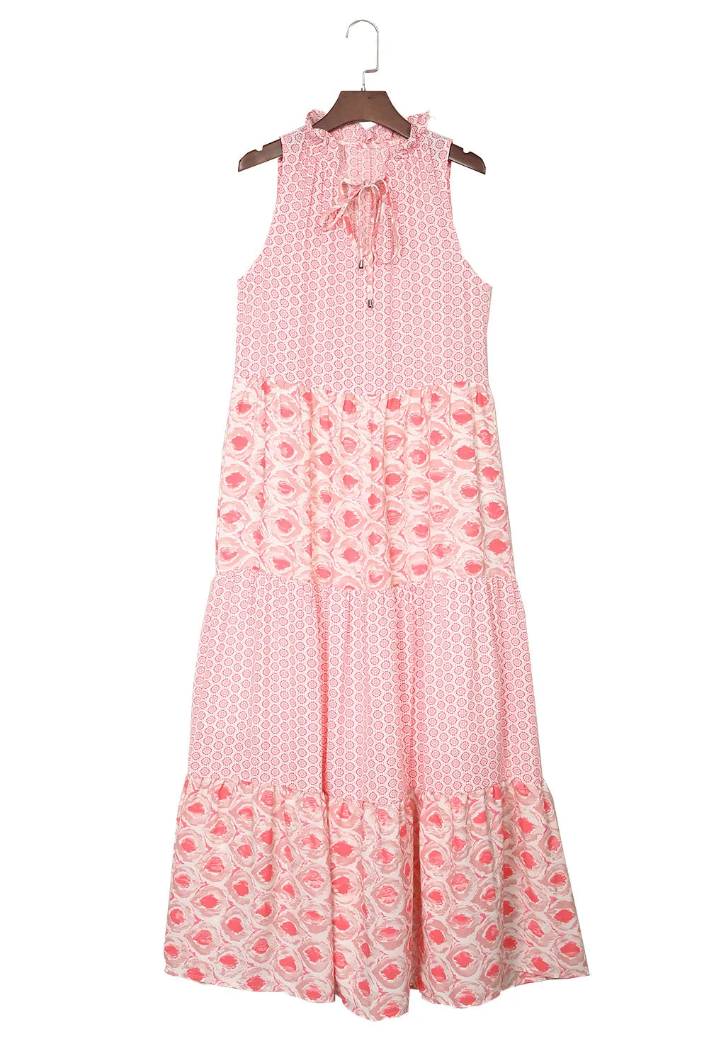 Pink Print Maxi Dress