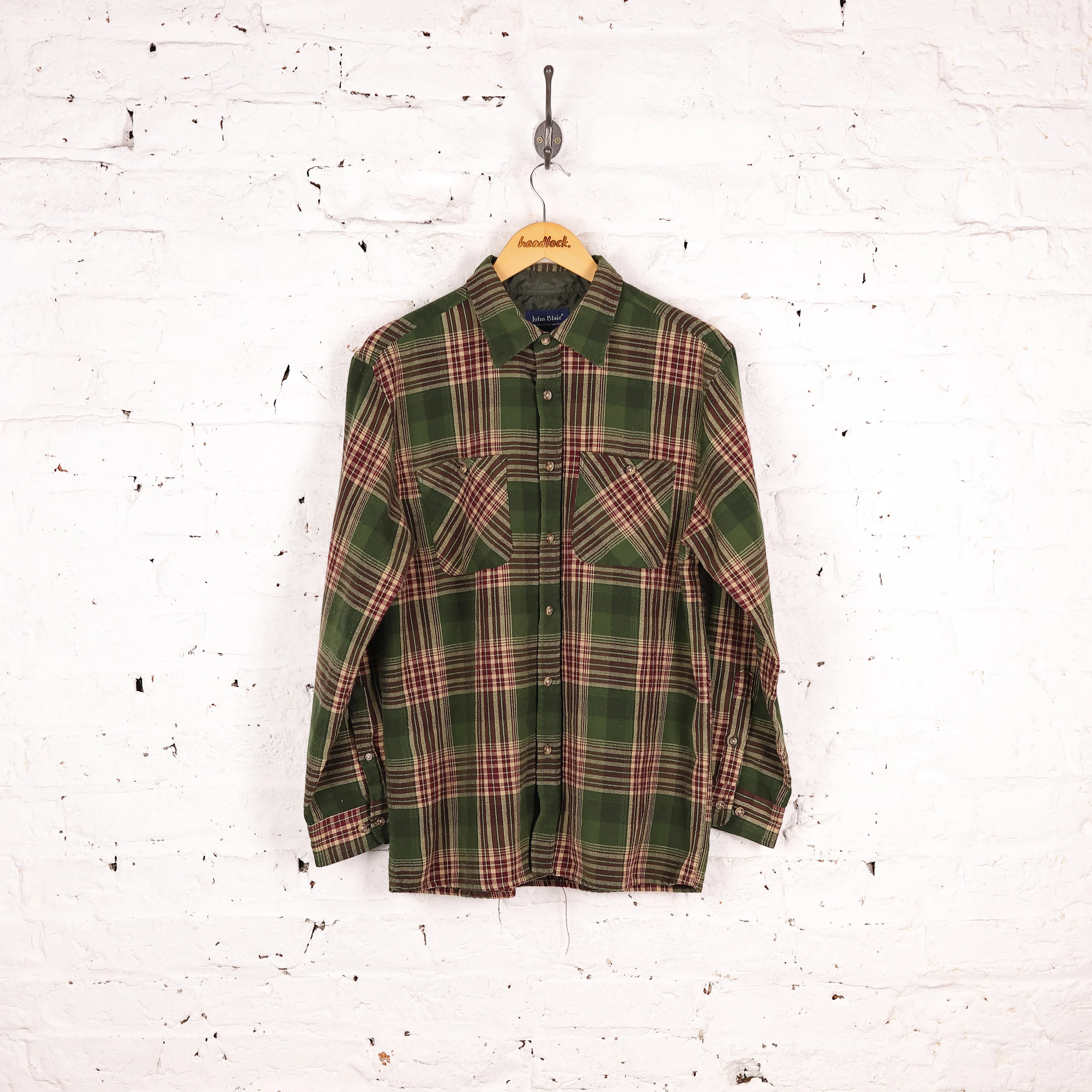 Plaid Check Shirt - Green - M