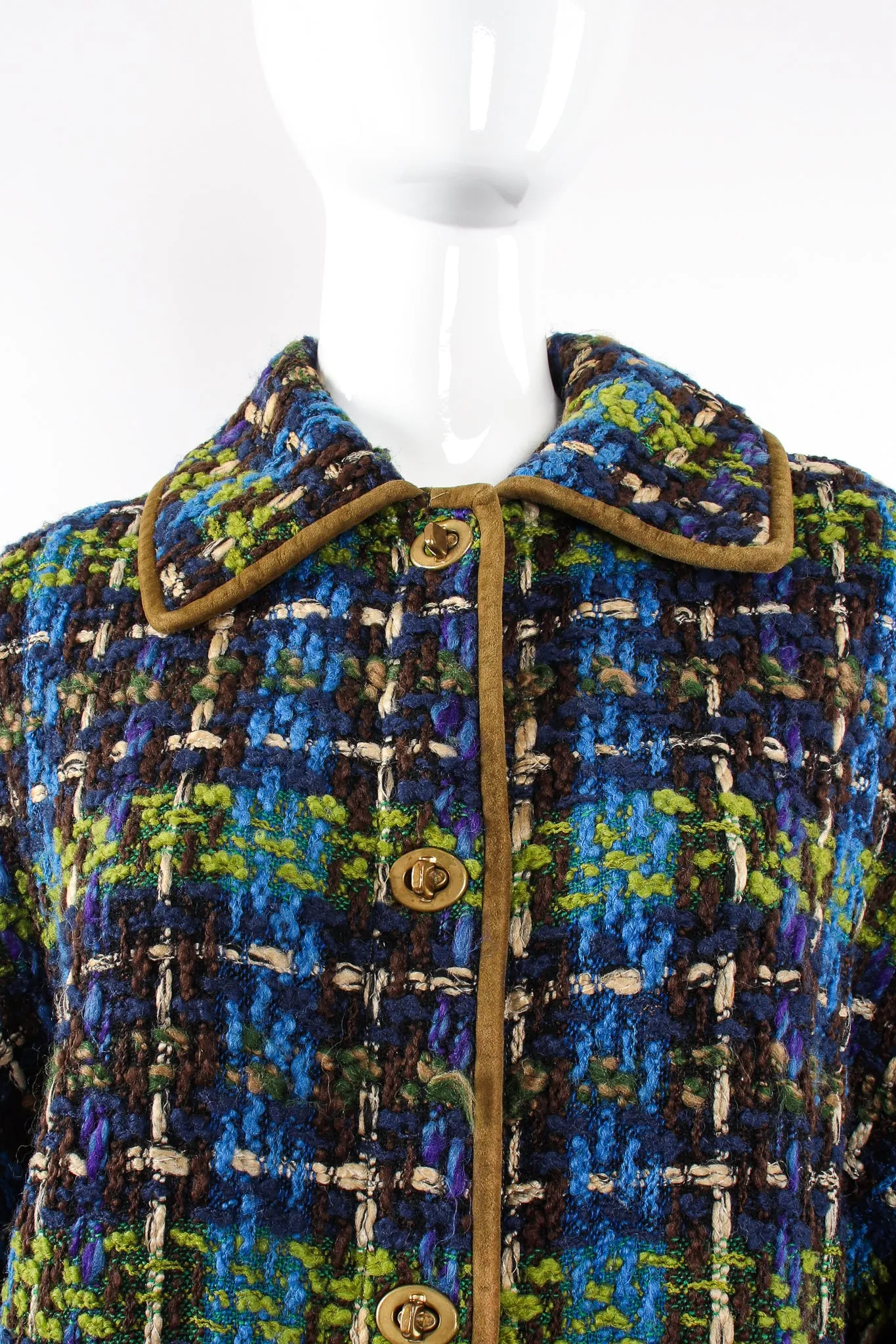 Plaid Tweed Blanket Coat