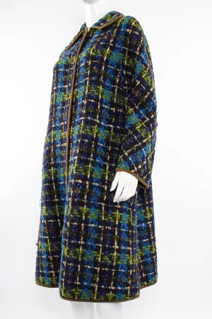Plaid Tweed Blanket Coat