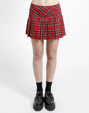 PLEATED  SKIRT RED PLAID