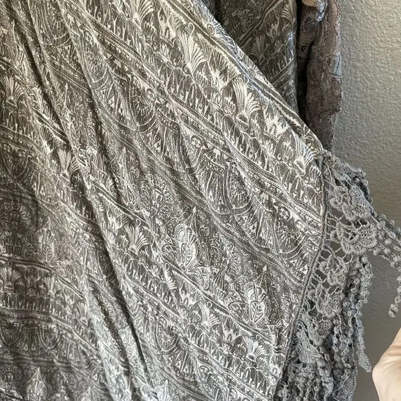 PRETTY ANGEL Cardigan Womens L/XL Brown Lace  Ruffled Boho Whimsigoth Fairycore