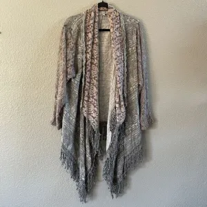 PRETTY ANGEL Cardigan Womens L/XL Brown Lace  Ruffled Boho Whimsigoth Fairycore