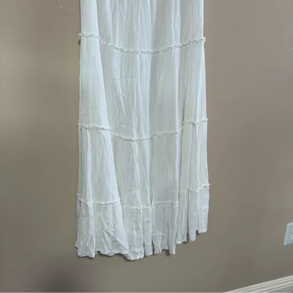 Princess Polly Miriah White Tiered Maxi Skirt Size 8 Boho Summer Spring