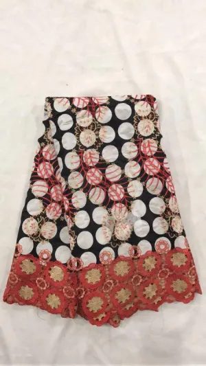 Printed Swiss Cotton Laces With Misty Colored Embroidery Net Lace