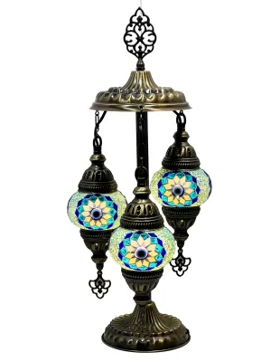 Protection Evil Eye Handcrafted 3 Tiered Mosaic Table Lamp