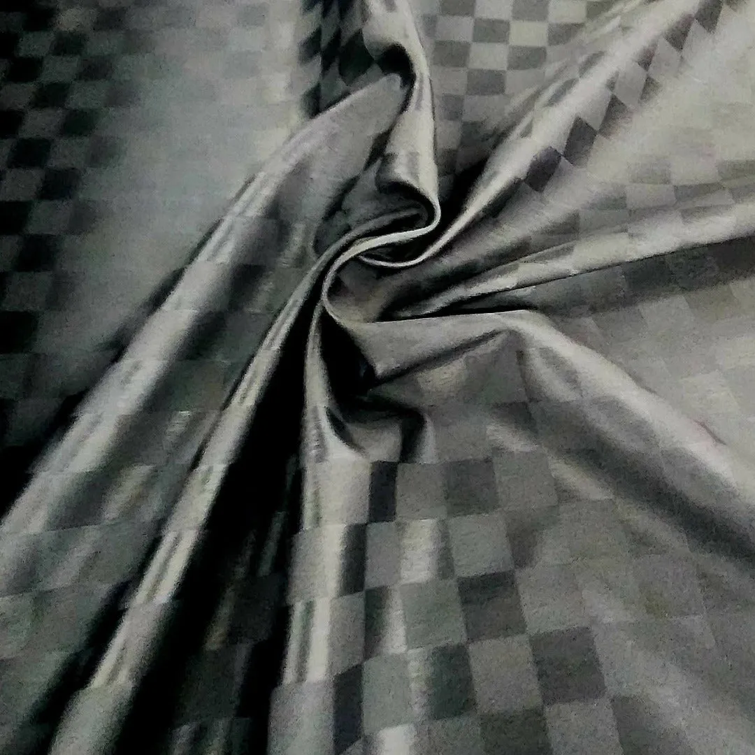Pu Leather Checkered Fabric 150 cm Black