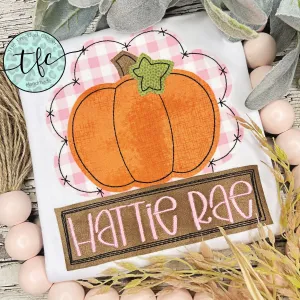 {Pumpkin- Scallop Patch} girl's applique tee
