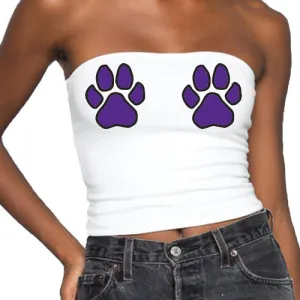 Purple & Black Paws Tube Top