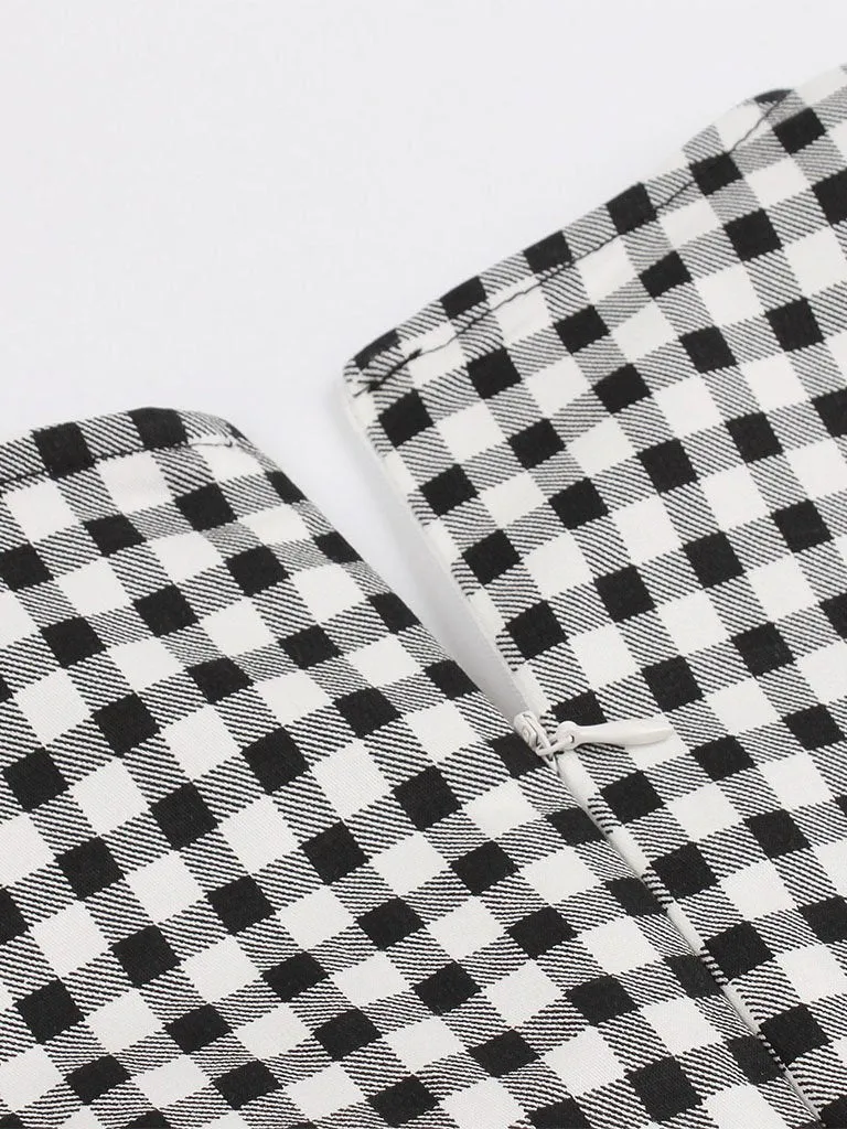 Queen Collar Plaid 1950s Vintage Dress