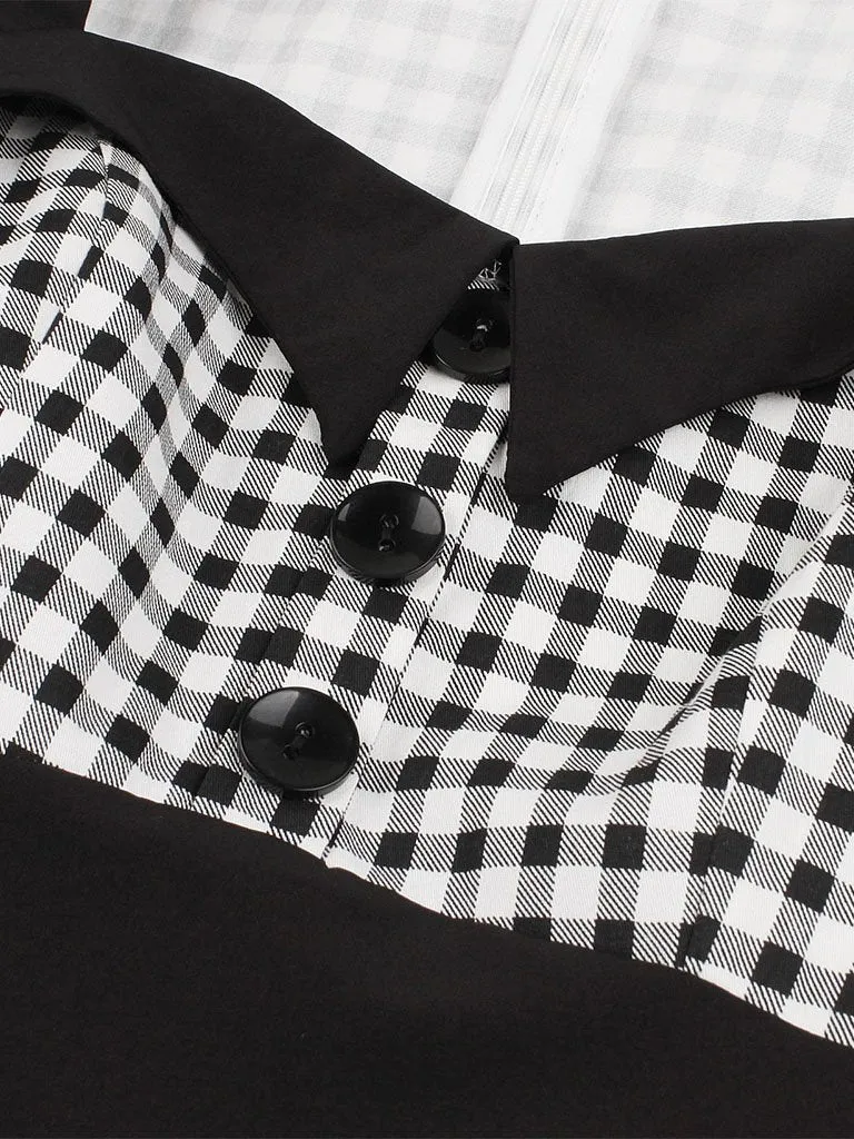 Queen Collar Plaid 1950s Vintage Dress