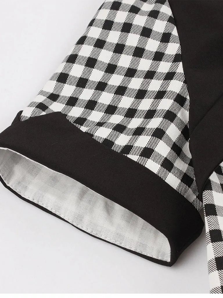 Queen Collar Plaid 1950s Vintage Dress