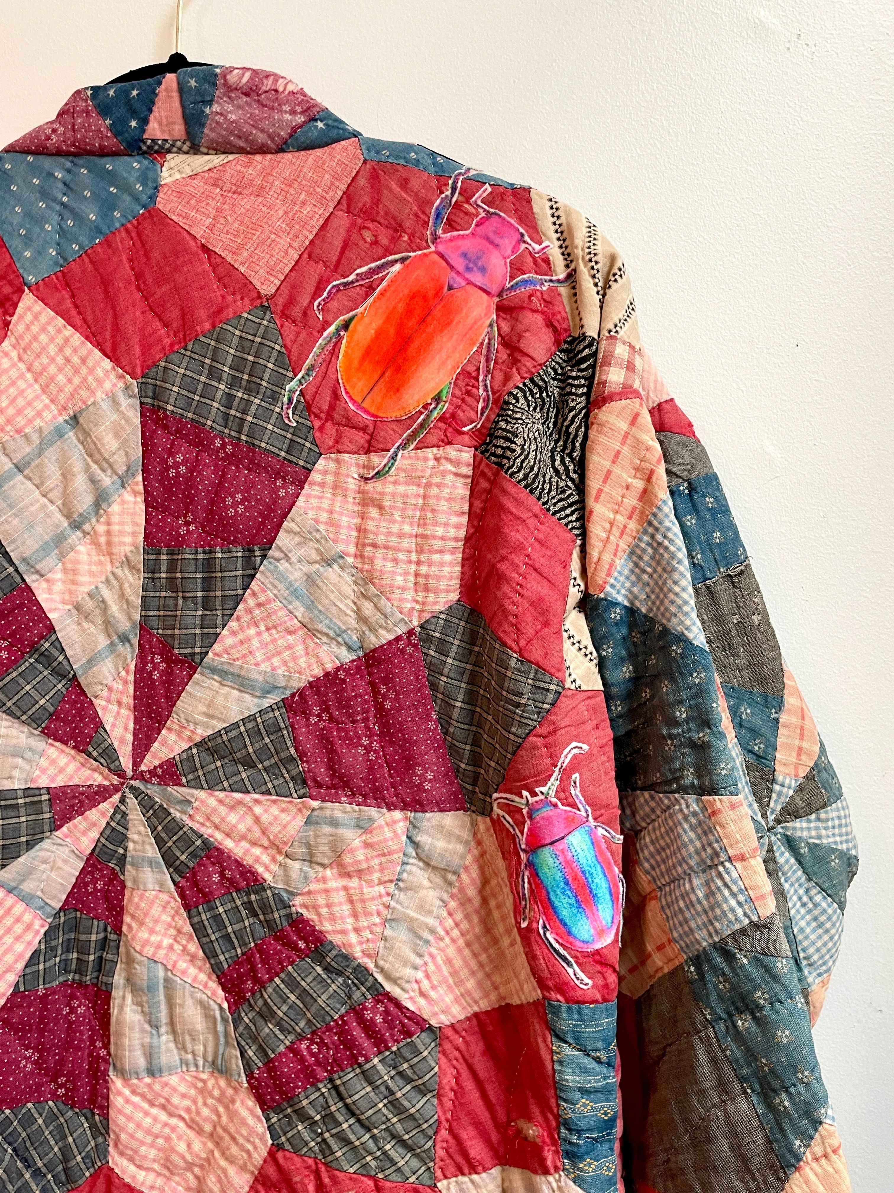Quilted Caftan with 2 Beetle Applique's