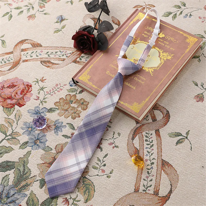 "JK WHITE PURPLE PLAID" SKIRT UB2371