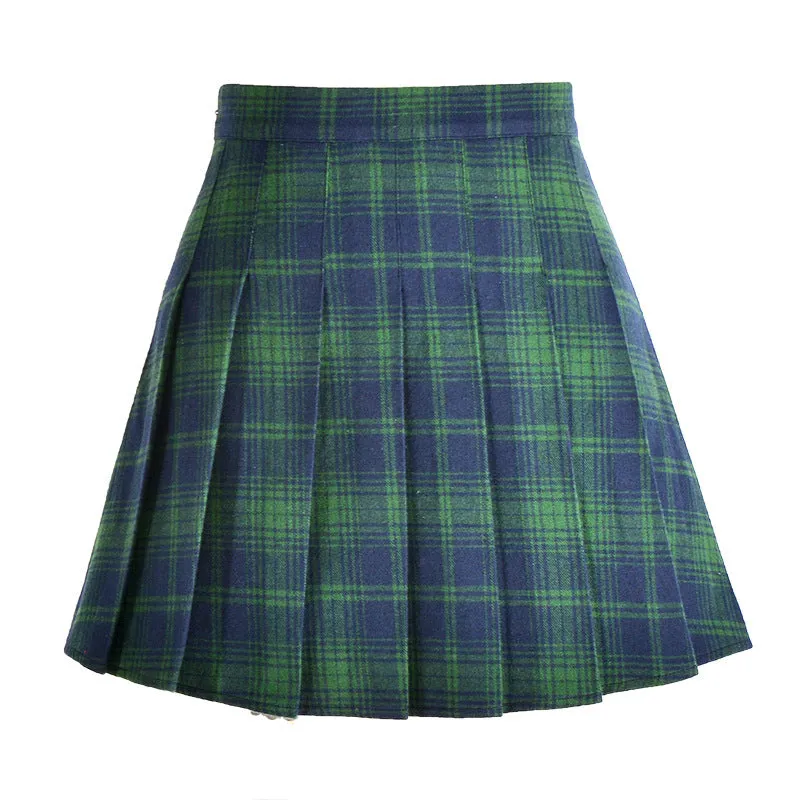 "PLAID WOOLEN" SKIRT K052702