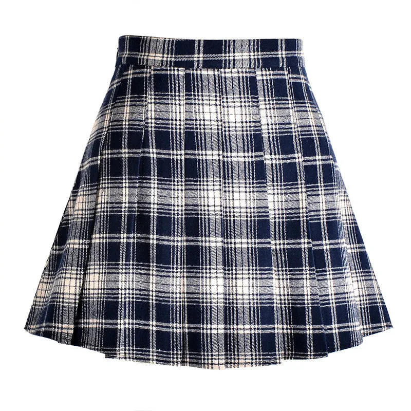 "PLAID WOOLEN" SKIRT K052702