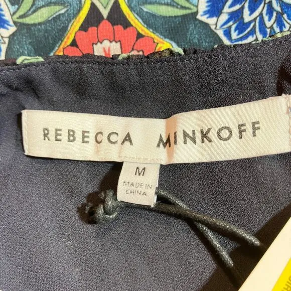 Rebecca Minkoff Midi Dress Med NWT Floral Chiffon True Wrap Ruffled Boho Coastal