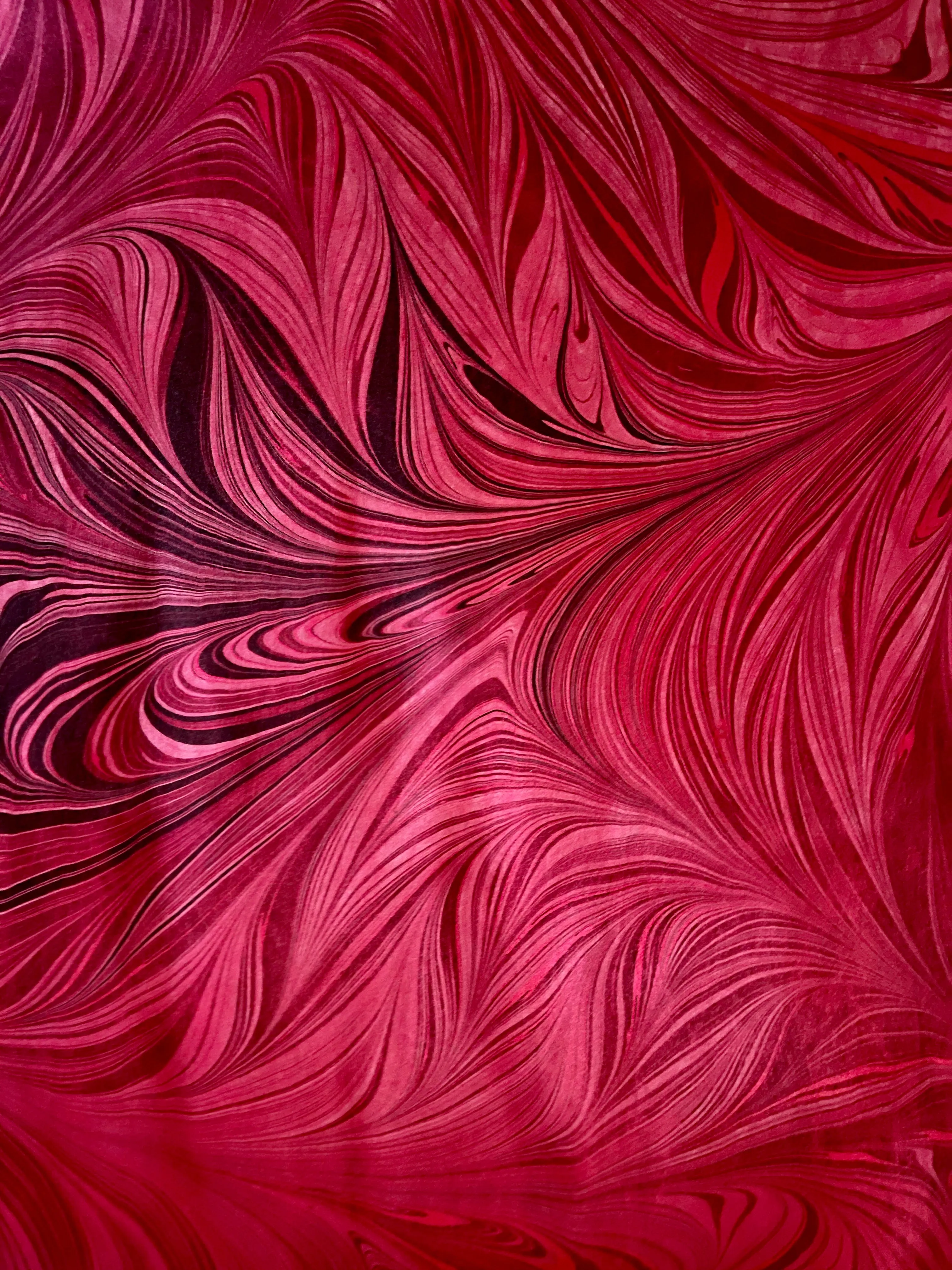 Red flame  marbled Charmeuse  Silk 72x14” bold fun. This beautiful silk makes a unique dresser cover and scarf