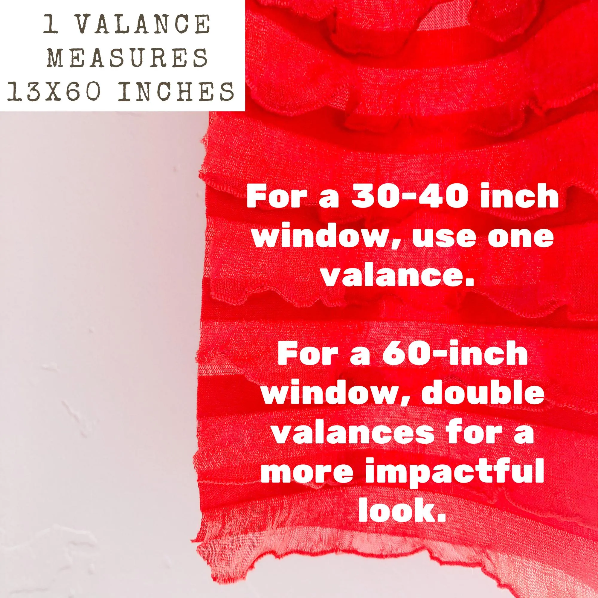 Red Valances Sheer Curtain, Short Curtains Window Toppers for Nursery, Kitchen Decor, Living Room Valance