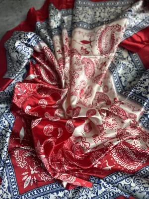 Red White and Blue Bandana Silk Wild Rag