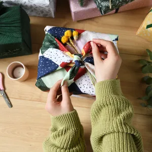Reusable Traditional Patchwork Fabric Gift Wrap