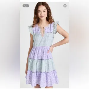 Roller Rabbit Darrel Pippa Dress Tiered in Lavender Green Girlhoodcore Size S