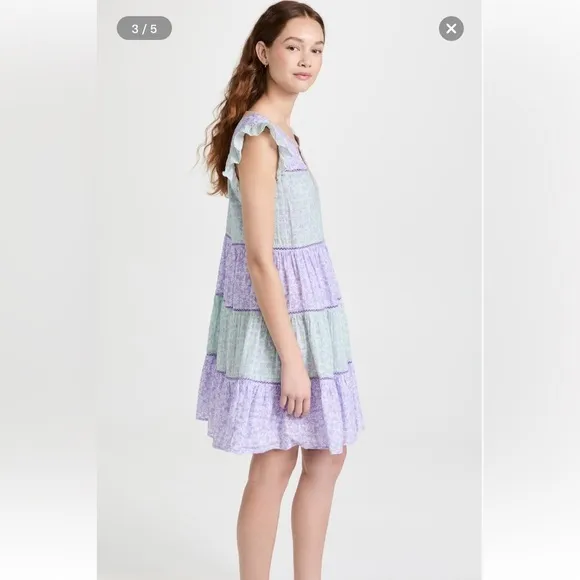 Roller Rabbit Darrel Pippa Dress Tiered in Lavender Green Girlhoodcore Size S