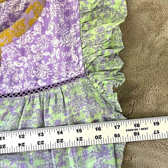 Roller Rabbit Darrel Pippa Dress Tiered in Lavender Green Girlhoodcore Size S