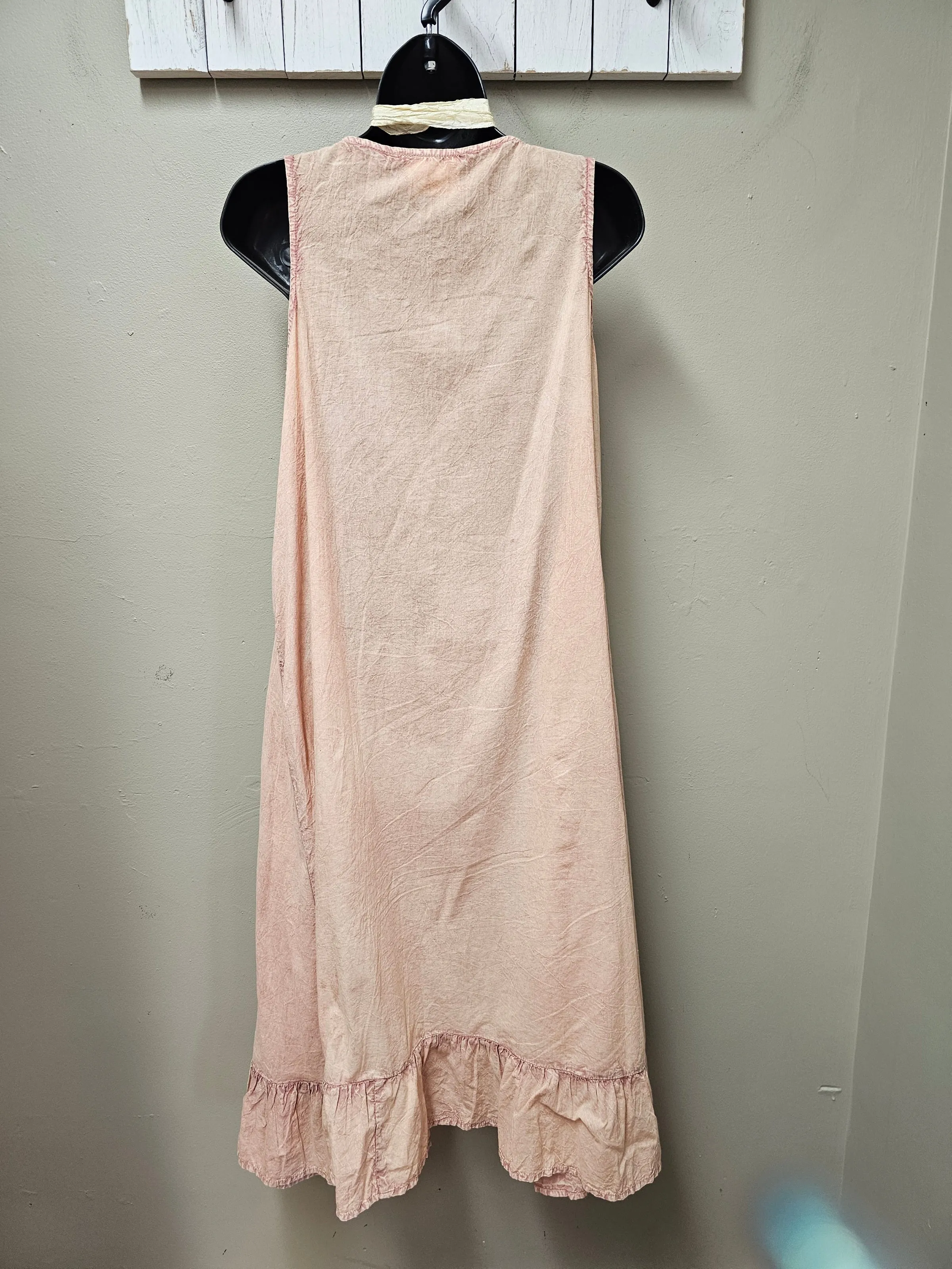 Romantic Front Ruffled Pink Dress