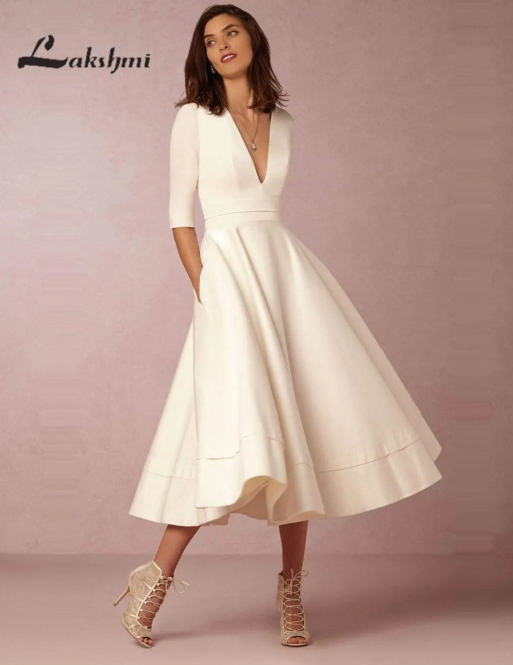 Roycebridal 2024 Wedding Dress Half Sleeves Vintage Bridal Gown