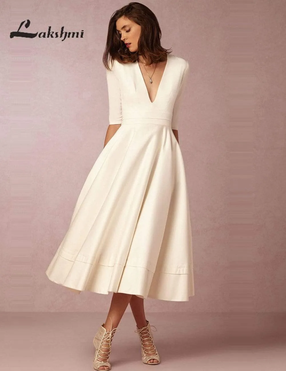 Roycebridal 2024 Wedding Dress Half Sleeves Vintage Bridal Gown