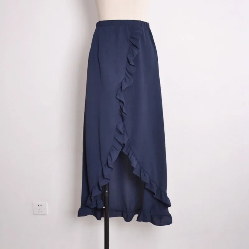Ruffled Lace-up Sexy High Cross Beach Skirt