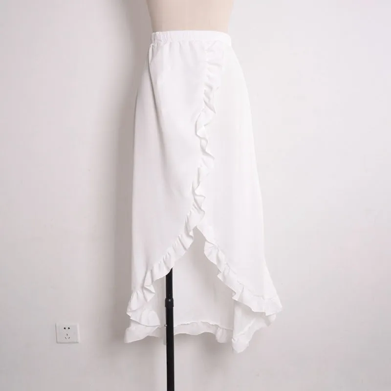 Ruffled Lace-up Sexy High Cross Beach Skirt