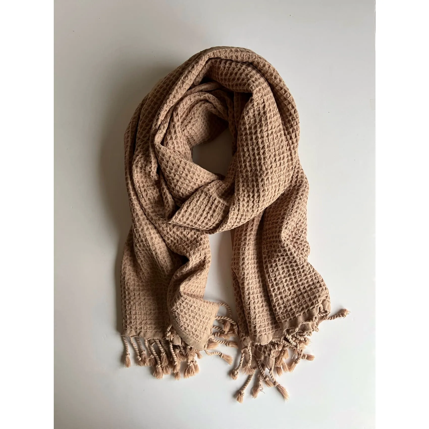 Rulo -  Cotton Waffle Scarf- Umber