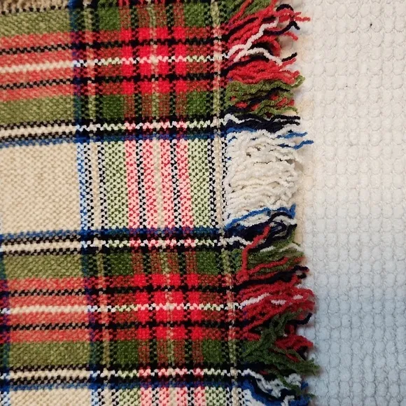 Sara Campbell Vintage blanket/plaid mini skirt with fringe hem &amp; side sz 4