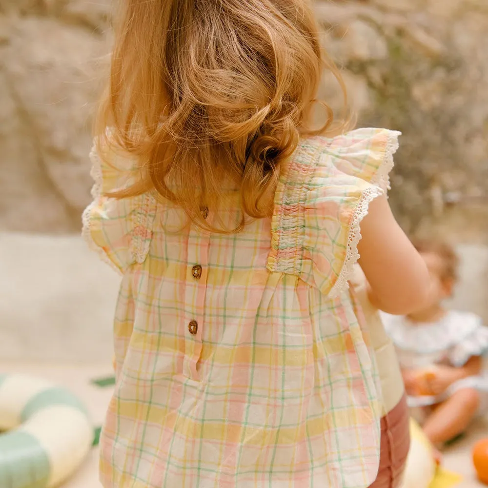 Savia Romper | Yellow Positano Checks