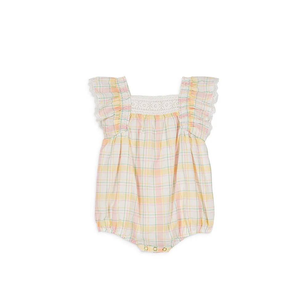 Savia Romper | Yellow Positano Checks