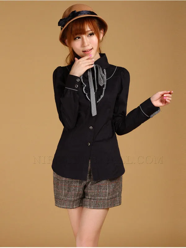 scholarly plaid ruffles shirt
