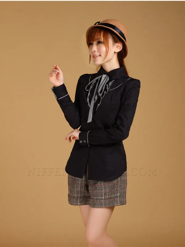 scholarly plaid ruffles shirt