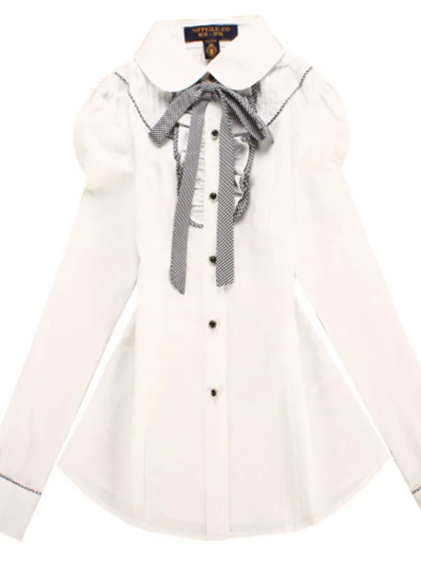 scholarly plaid ruffles shirt