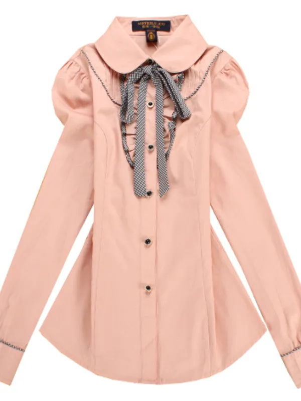 scholarly plaid ruffles shirt