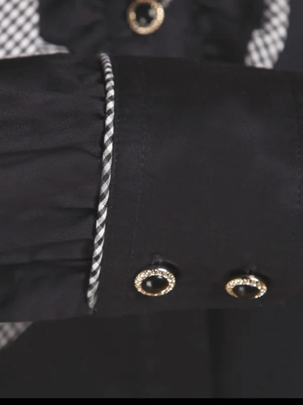 scholarly plaid ruffles shirt