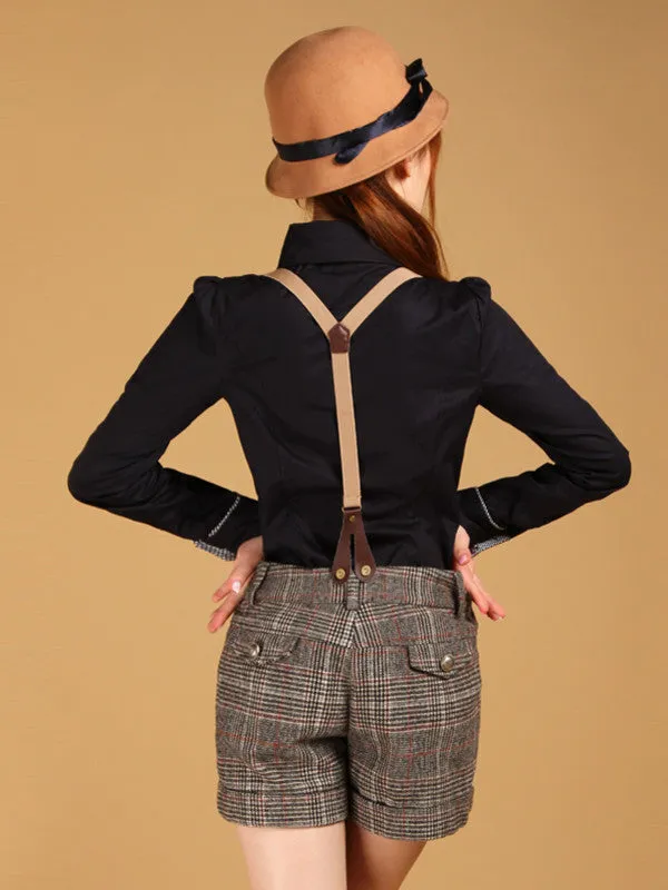 scholarly plaid ruffles shirt