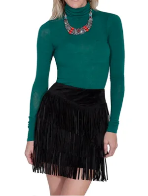 Scully Honey Creek Women’s Black Fringe Skirt L704