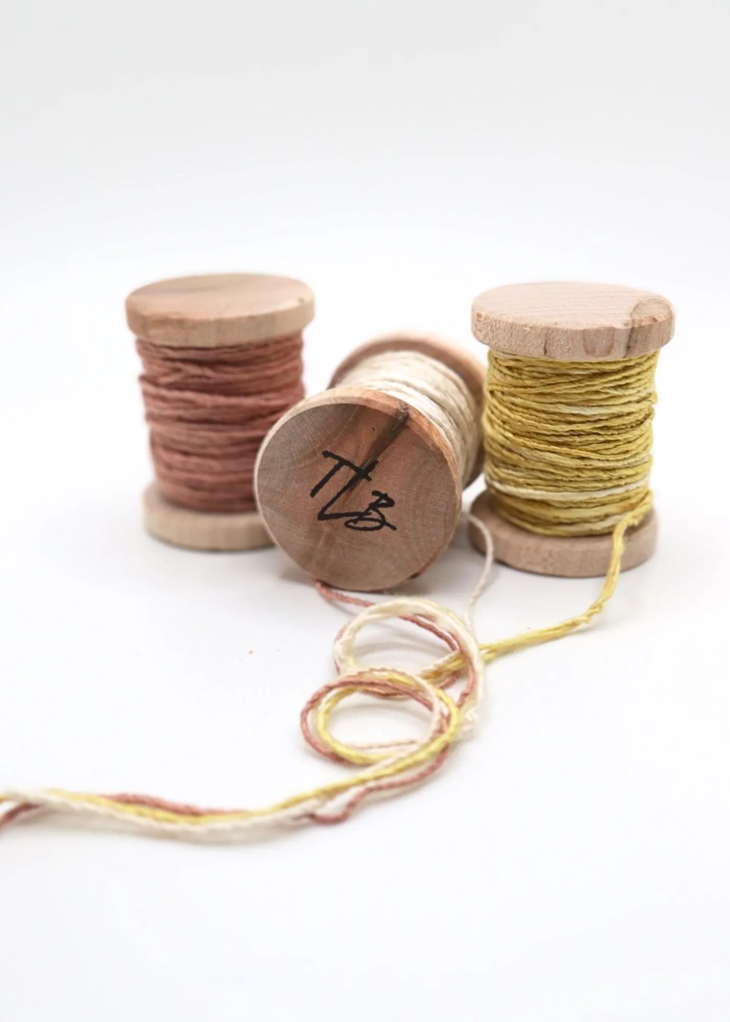 Shades of Gold Silk/Wool Twine, Hand Spun and Naturally Dyed.