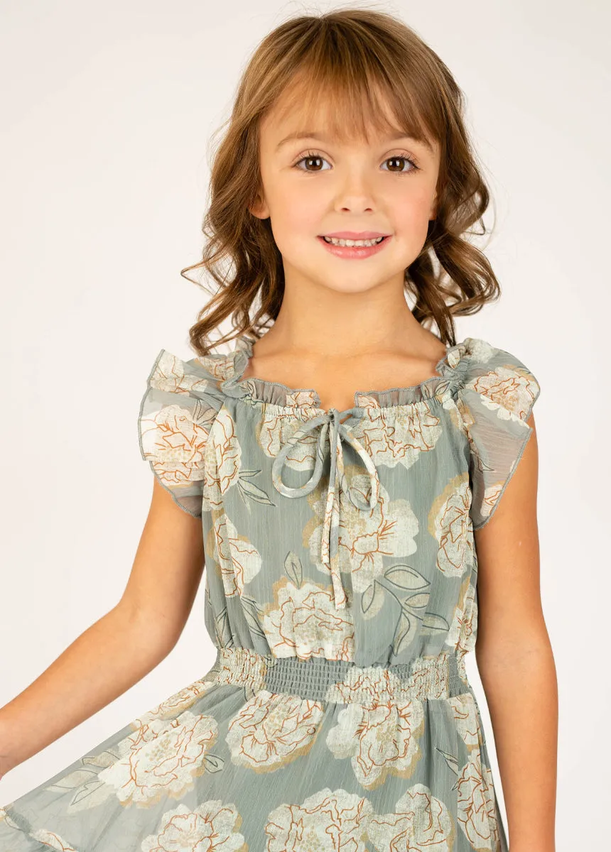 Shira Dress in Neutral Green