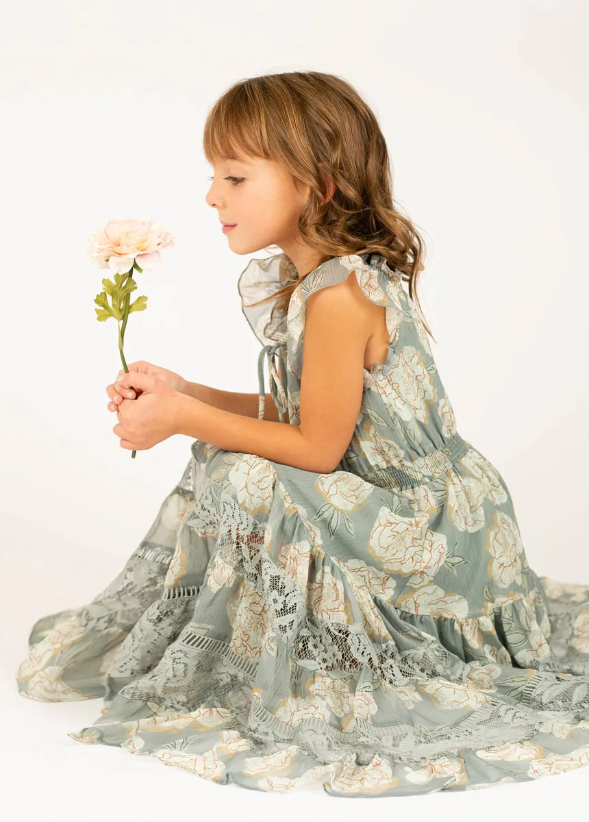 Shira Dress in Neutral Green