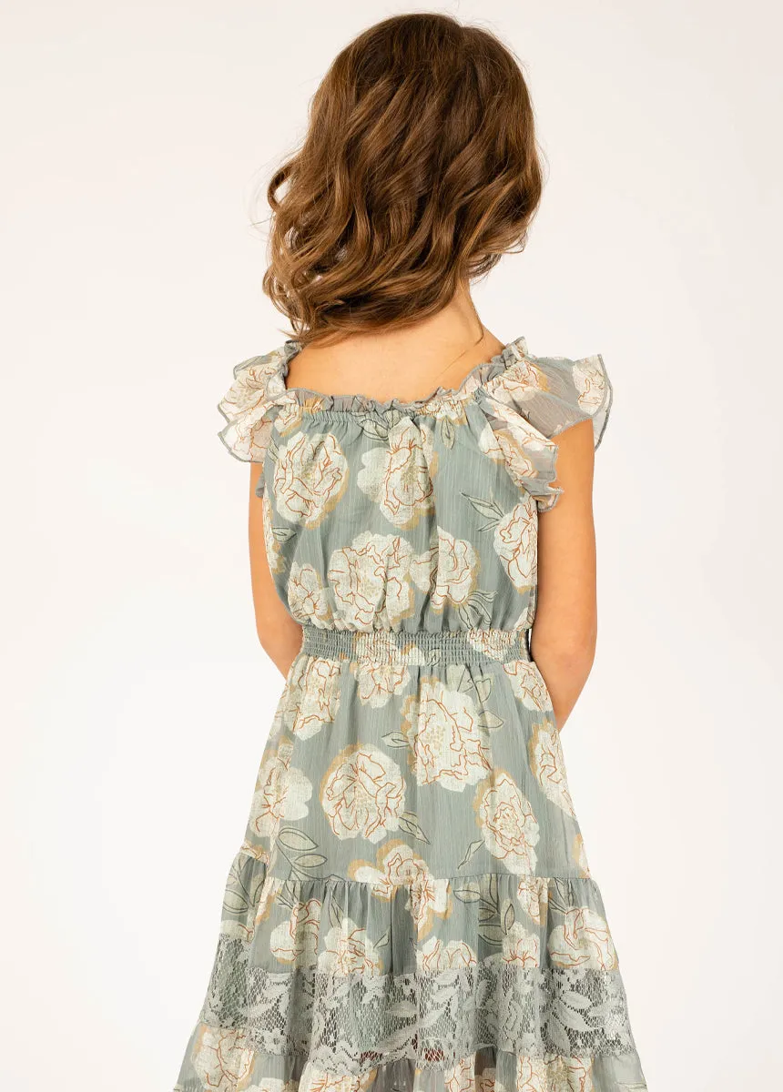 Shira Dress in Neutral Green